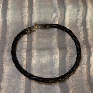 Braided leather bracelet